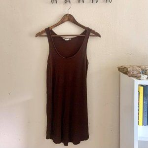 Brown ribbed mini dress